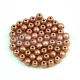 Czech Pressed Round Glass Bead - Matt Metallic Copper - 6mm