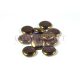 Lentil with Asymetrical Hole - Czech Glass Bead - crystal lilac bronze luster - 12mm