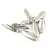 Dagger - Czech Glass Bead - Crystal Silver -5x16mm
