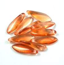   Lándzsa (szirom) cseh préselt üveggyöngy - crystal light peach luster -5x16mm