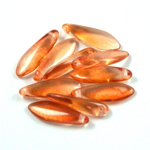 Lándzsa (szirom) cseh préselt üveggyöngy - crystal light peach luster -5x16mm