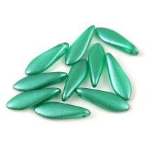   Lándzsa (szirom) cseh préselt üveggyöngy - Crystal Turquoise Green Pearl Luster - 5x16mm