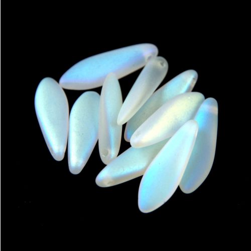 Lándzsa (szirom) cseh préselt üveggyöngy - Matte Crystal AB - 5x16mm