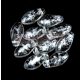 Lándzsa (szirom) cseh préselt üveggyöngy - Crystal Silver Patina - 6x12mm