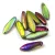 Dagger - Czech Glass Bead - Crystal Etched Green Purple Magic - 5x16mm