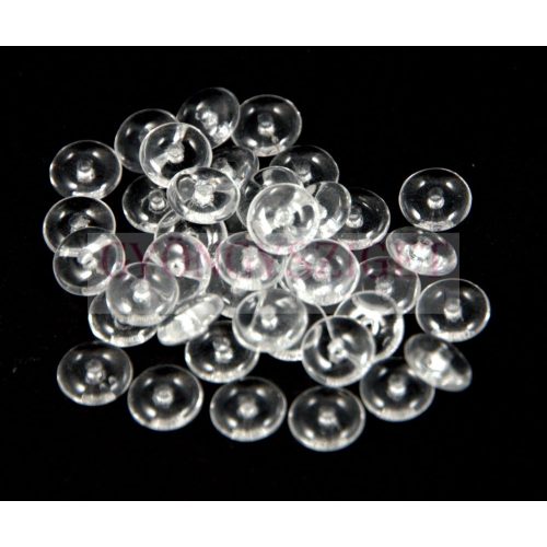 Lentil - Czech Glass bead - crystal - 6mm