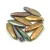 Dagger - Czech Glass Bead - Etched Purple Iris Gold -5x16mm
