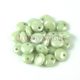 Lentil with Asymetrical Hole - Czech Glass Bead - Alabaster Green Luster -6mm