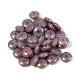Lentil - Czech Glass bead - alabaster vega luster -6mm