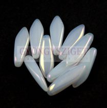   Lándzsa (szirom) cseh préselt üveggyöngy - Alabaster Bronz Iris - 5x16mm