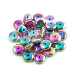 Lentil - Czech Glass bead - Alabaster Full Vitrail - 6mm