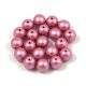 Cseh préselt gyöngy - Powder Rose Metallic Satin - 8mm