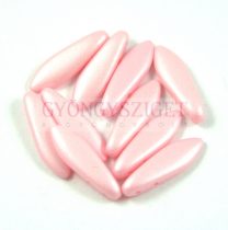   Lándzsa (szirom) cseh préselt üveggyöngy két lyukkal - luminous pastel pink -5x16mm