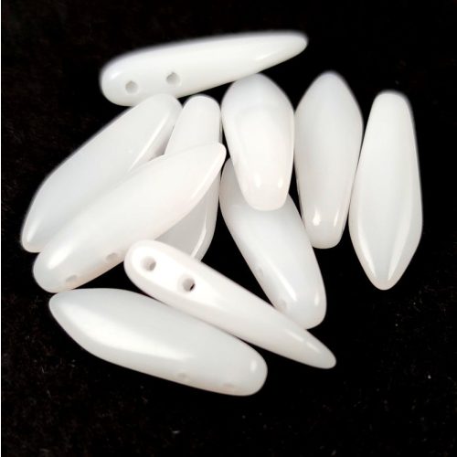 Préselt lándzsa (szirom) gyöngy két lyukkal - Alabaster - 5x16mm