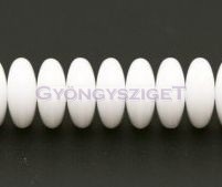   Lentil with Asymetrical Hole - Czech Glass Bead - Opaque White-6mm