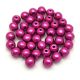 Czech Pressed Round Glass Bead - Sueded Gold Fuchsia Red - 4mm