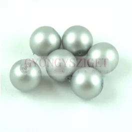 Cseh préselt golyó - Matte Pearl Silver - 10mm