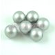 Czech Pressed Round Glass Bead - Matte Pearl Silver - 10mm