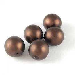 Cseh préselt golyó - Matte Pearl Cream Choco - 10mm