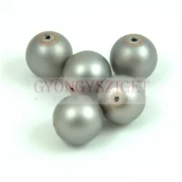 Cseh préselt golyó - Matte Pearl Powder Silver - 10mm
