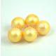 Czech Pressed Round Glass Bead - Matte Pearl Yellow Gold - 10mm