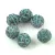 Czech Pressed Round Deco Glass Bead - Jet Blue Matte - 11mm