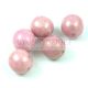 Czech Pressed Round Glass Bead - Alabaster Pink Luster - 12mm