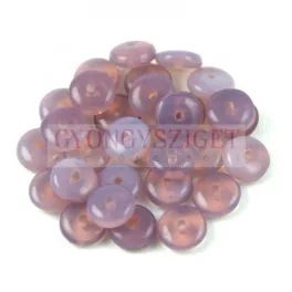Lentil - Czech Glass bead - light amethyst opal -6mm
