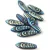 Dagger - Czech Glass Bead - Jet Matt AB Laser Cut - 5x16mm