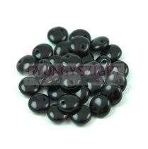   Lentil with Asymetrical Hole - Czech Glass Bead-opaque black-6mm
