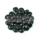 Lentil with Asymetrical Hole - Czech Glass Bead-opaque black-6mm