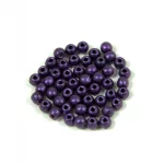 Czech Pressed Round Glass Bead - matte metallic purple - 2.5mm