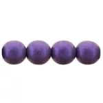 Czech Pressed Round Glass Bead - matte metallic purple - 2.5mm