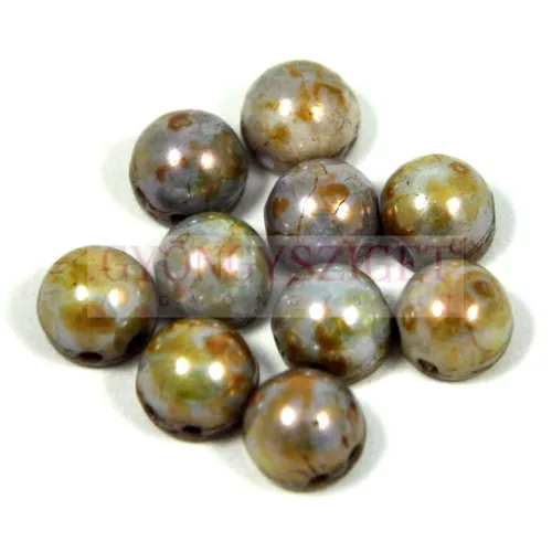 Czech Mates kétlyukú kaboson  - Luster Opaque Green - 7mm