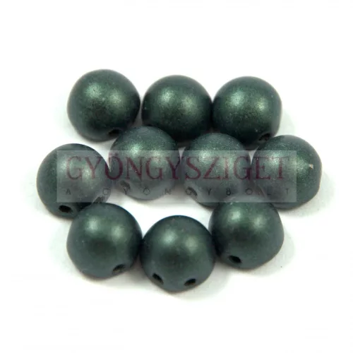Czech Mates kétlyukú kaboson  - Matte Metallic Fern Green - 7mm
