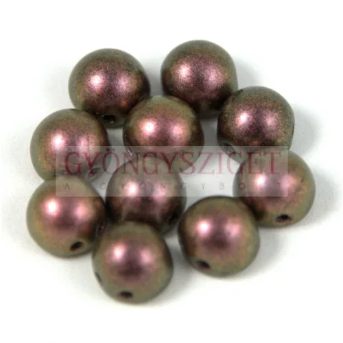 Czech Mates kétlyukú kaboson  - Polychrome Copper Rose - 7mm