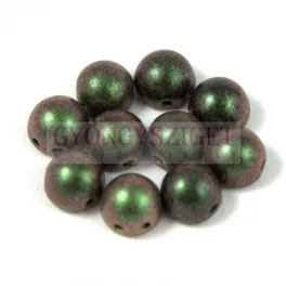   Czech Mates kétlyukú kaboson  - Polychrome Olive Mauve - 7mm