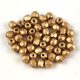 Czech Firepolished Round Glass Bead - Matte Metallic Gold - 2mm