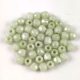 Czech Firepolished Round Glass Bead - Chalk White Light Green Luster - 2mm