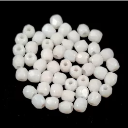 Czech Firepolished Round Glass Bead - Chalk White - 2mm