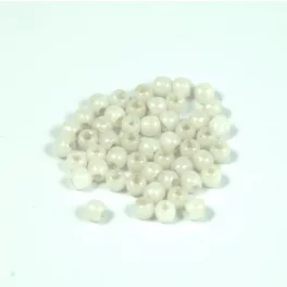 Czech Pressed Round Glass Bead - alabaster luster - 2mm