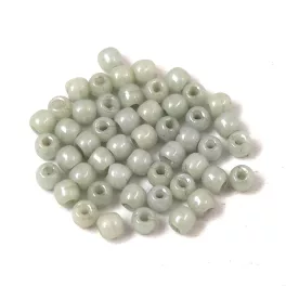   Czech Pressed Round Glass Bead - alabaster green luster - 2mm