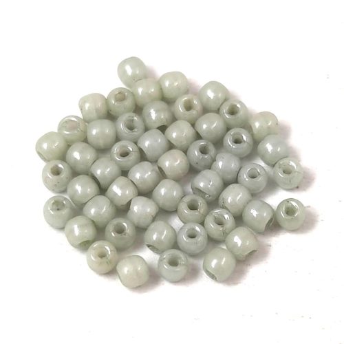 Czech Pressed Round Glass Bead - alabaster green luster - 2mm