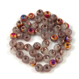 Czech Pressed Round Glass Bead - Alabaster Sliperit - 2mm