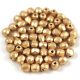 Czech Firepolished Round Glass Bead - mattee metallic gold - 3mm