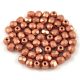 Czech Firepolished Round Glass Bead - mattee metallic copper - 3mm