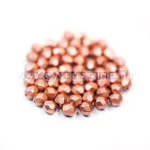 Czech Firepolished Round Glass Bead - mattee metallic copper - 3mm