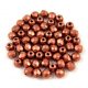 Czech Firepolished Round Glass Bead - Matt Copper - 3mm