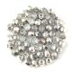 Czech Firepolished Round Glass Bead - Crystal Silver - 3mm