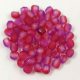 Czech Firepolished Round Glass Bead - Crystal Matt Cherry Fuchsia Blend - 3mm